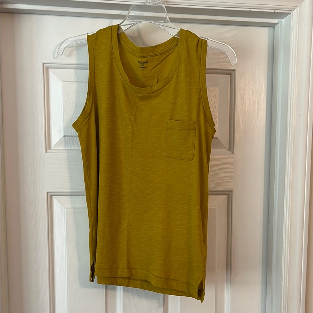 Madewell Yellow Green Sleeveless Tee